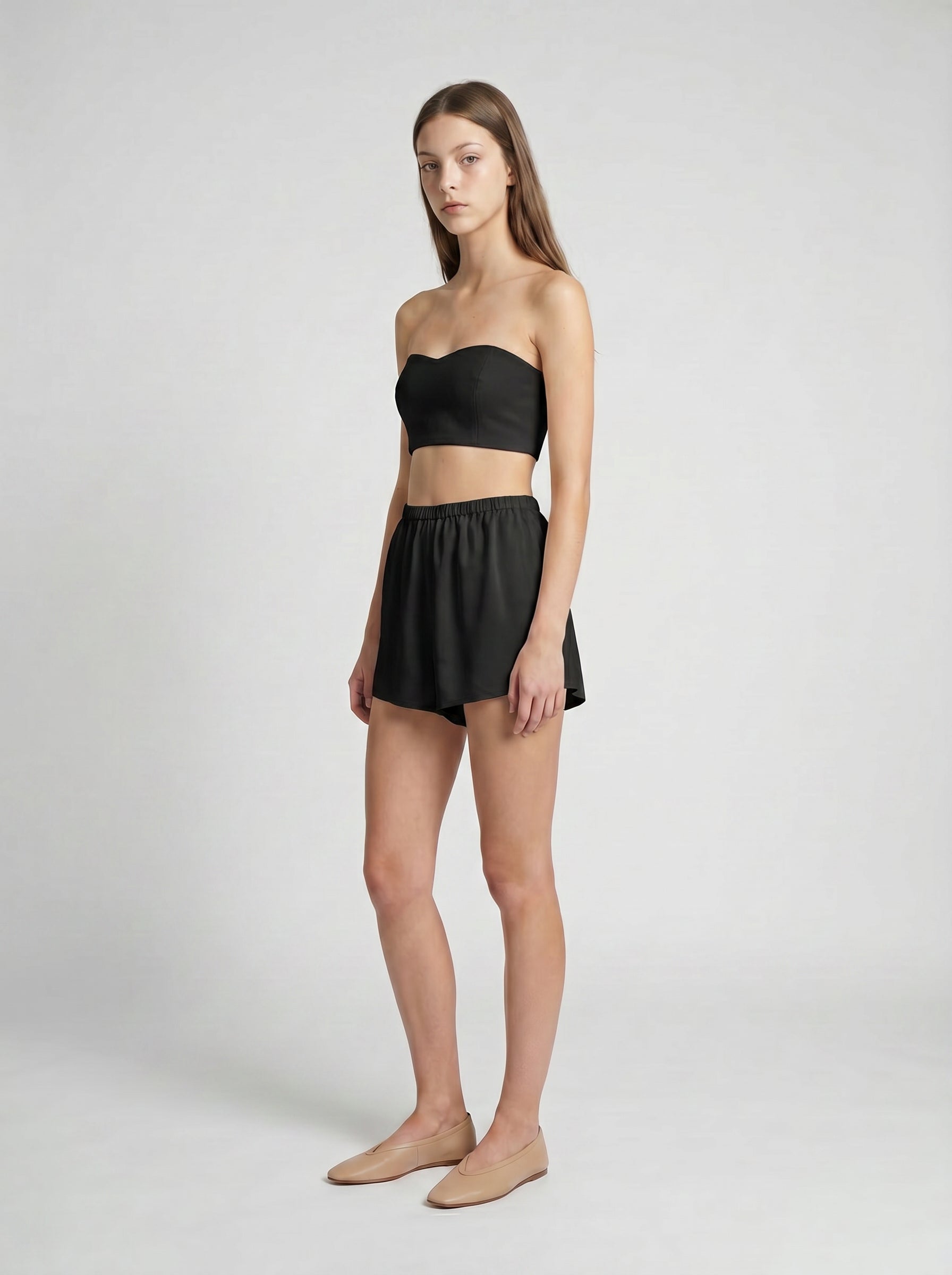 SHORTS / ORGANIC SILK CREPE DE CHINE / BLACK
