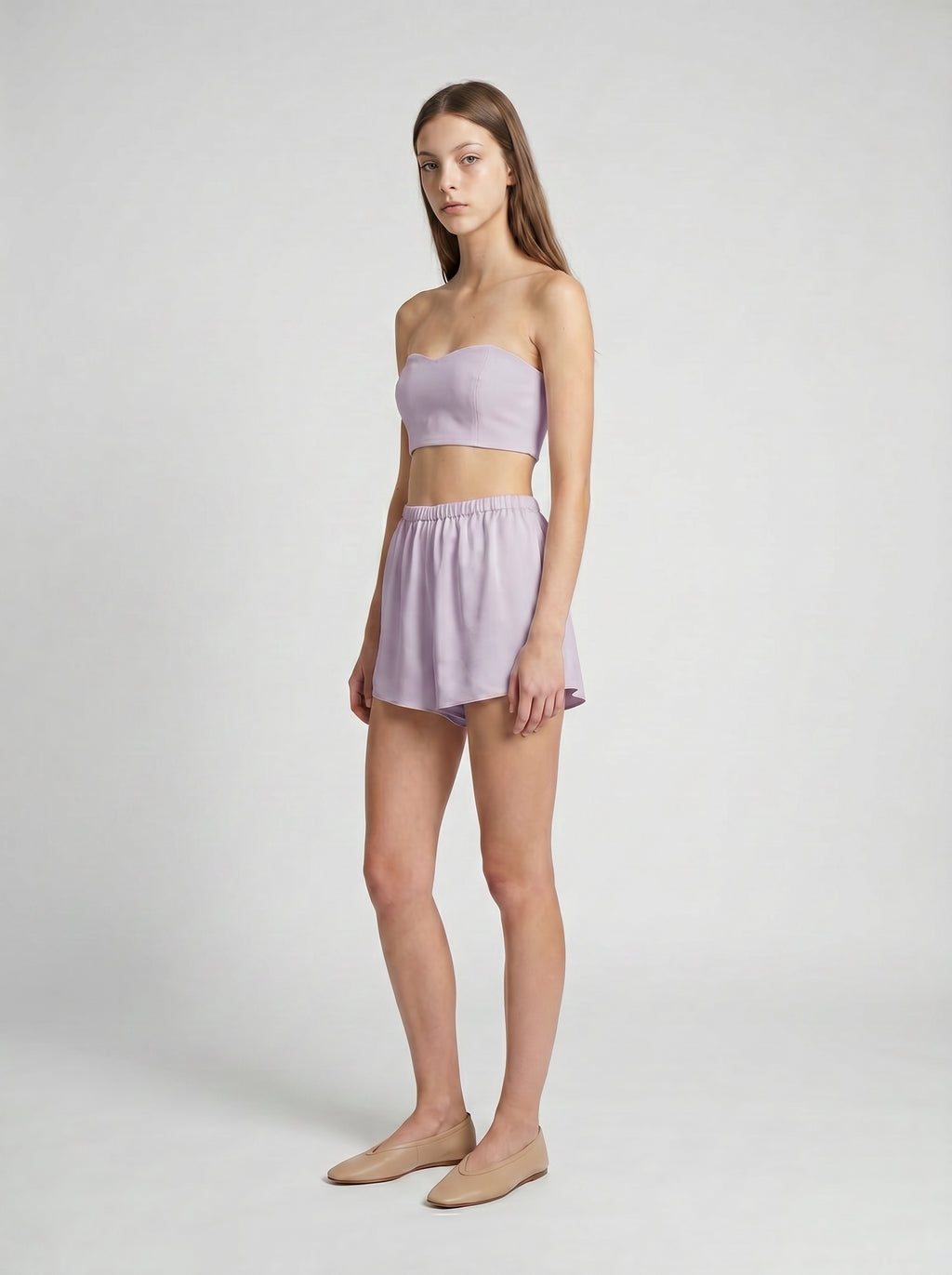 SHORTS / ORGANIC SILK CREPE DE CHINE / LILAC