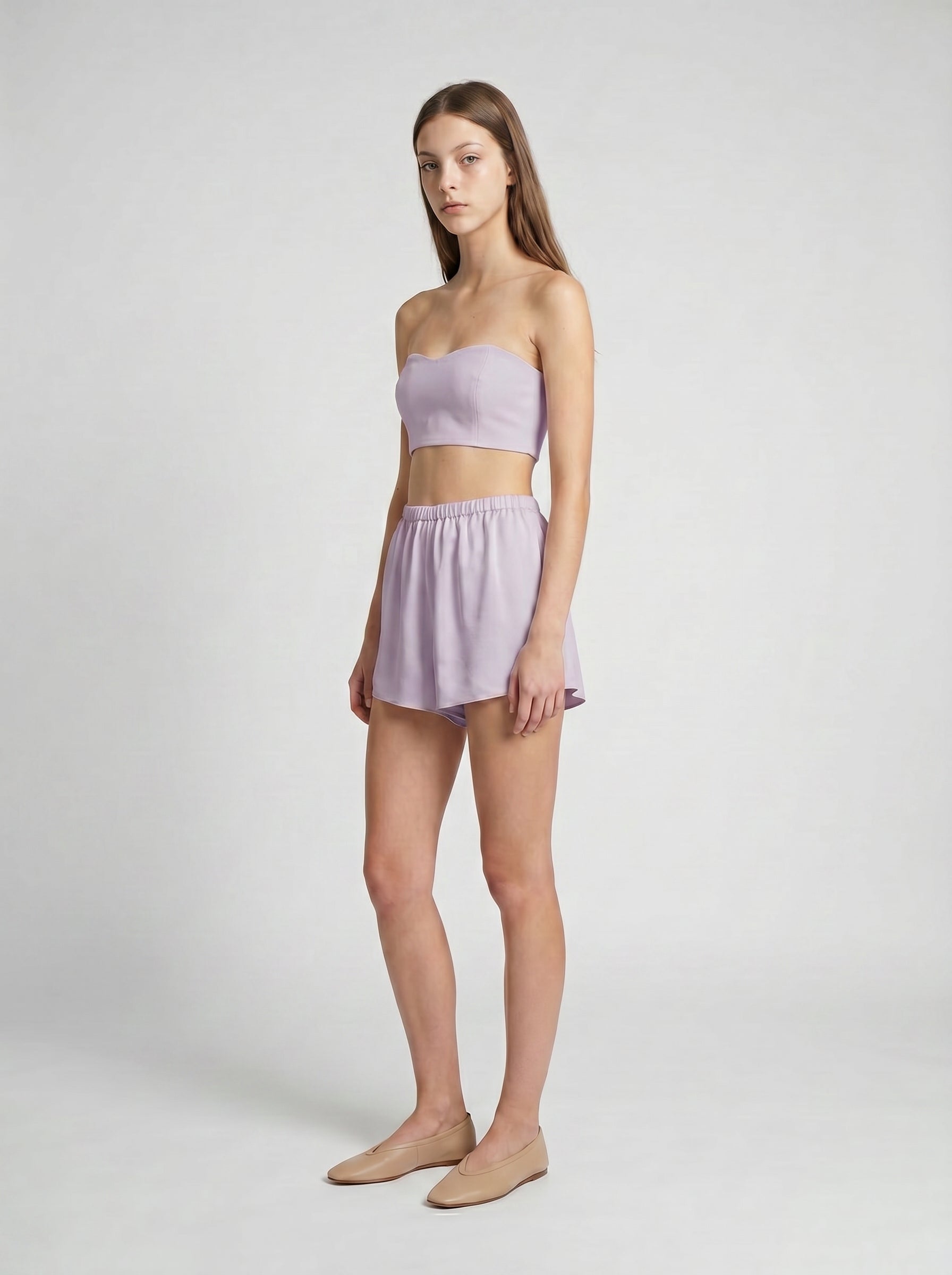 SHORTS / ORGANIC SILK CREPE DE CHINE / LILAC