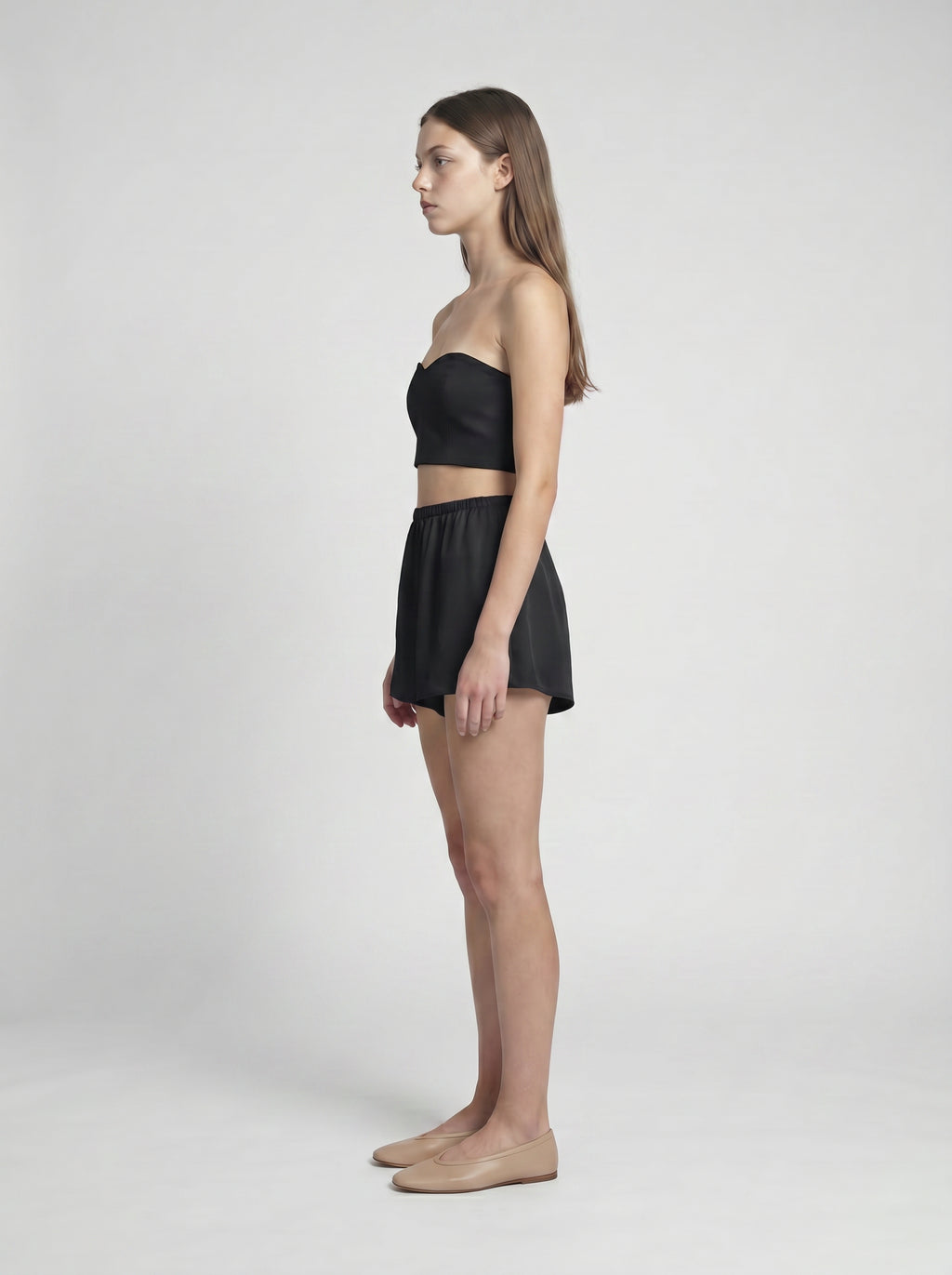 SHORTS / ORGANIC SILK CREPE DE CHINE / BLACK