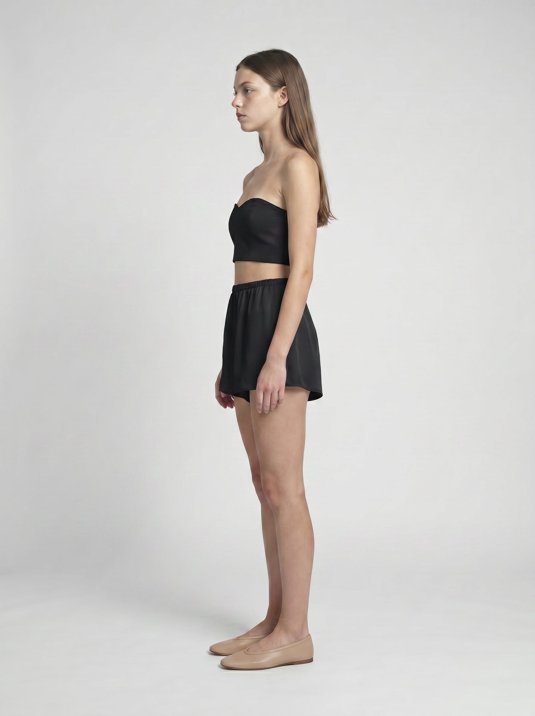 SHORTS / ORGANIC SILK CREPE DE CHINE / BLACK