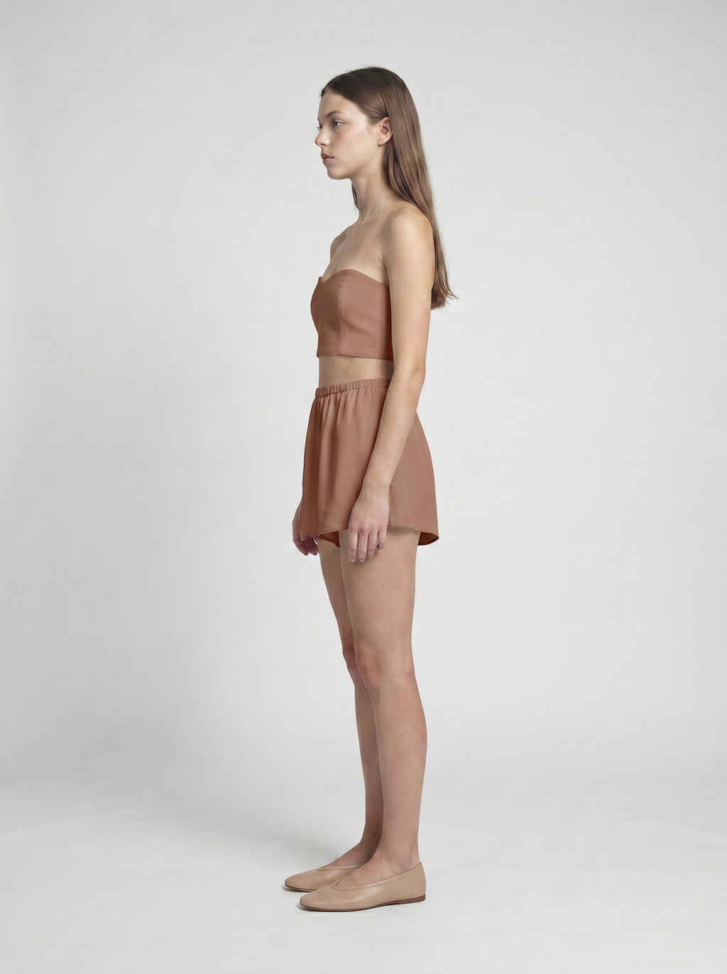 SHORTS / ORGANIC SILK CREPE DE CHINE / MOCHA