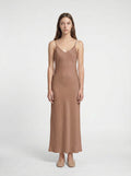 LONG SLIP / ORGANIC SILK CREPE DE CHINE/ MOCHA