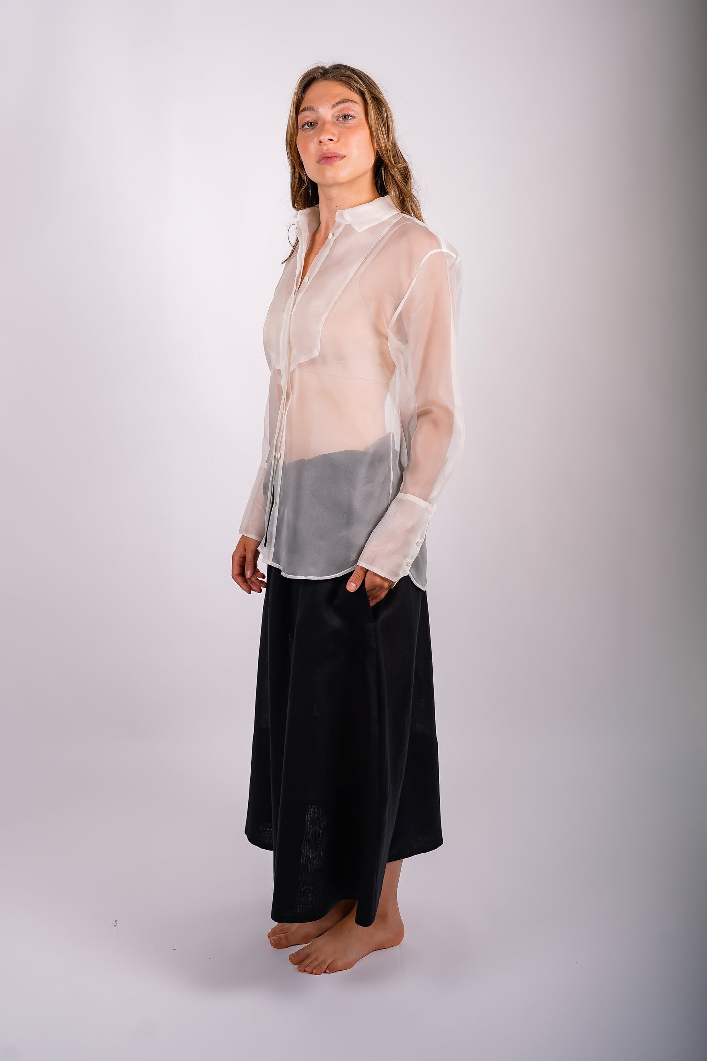 tuxedo-shirt-silk-sustainable-translucent-cream-american-made-side-view-3