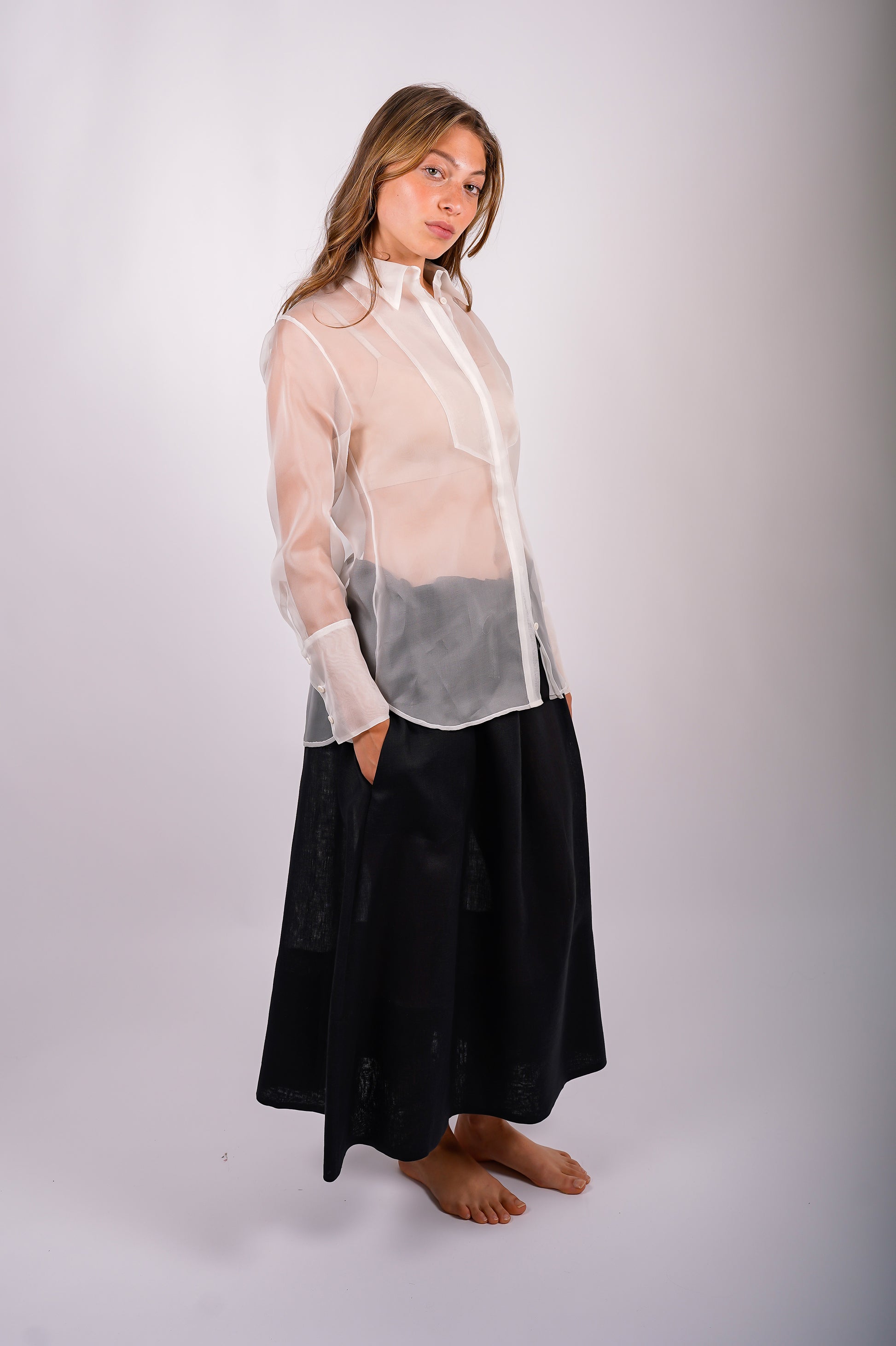 tuxedo-shirt-silk-sustainable-translucent-cream-american-made-side-view