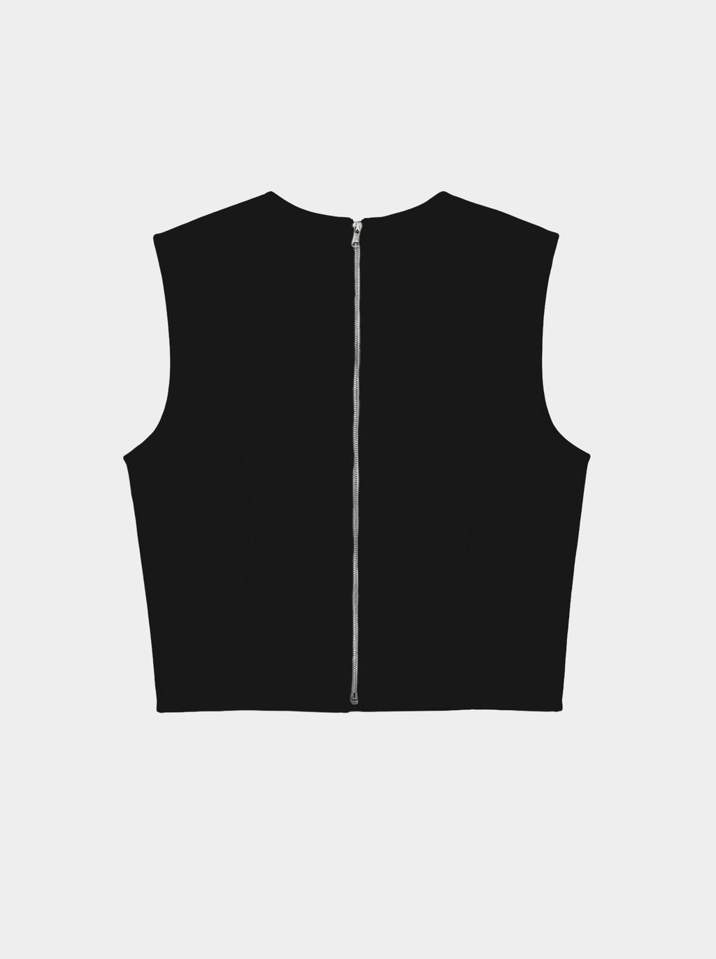BODICE TOP / ORGANIC SUMMER WOOL/ BLACK