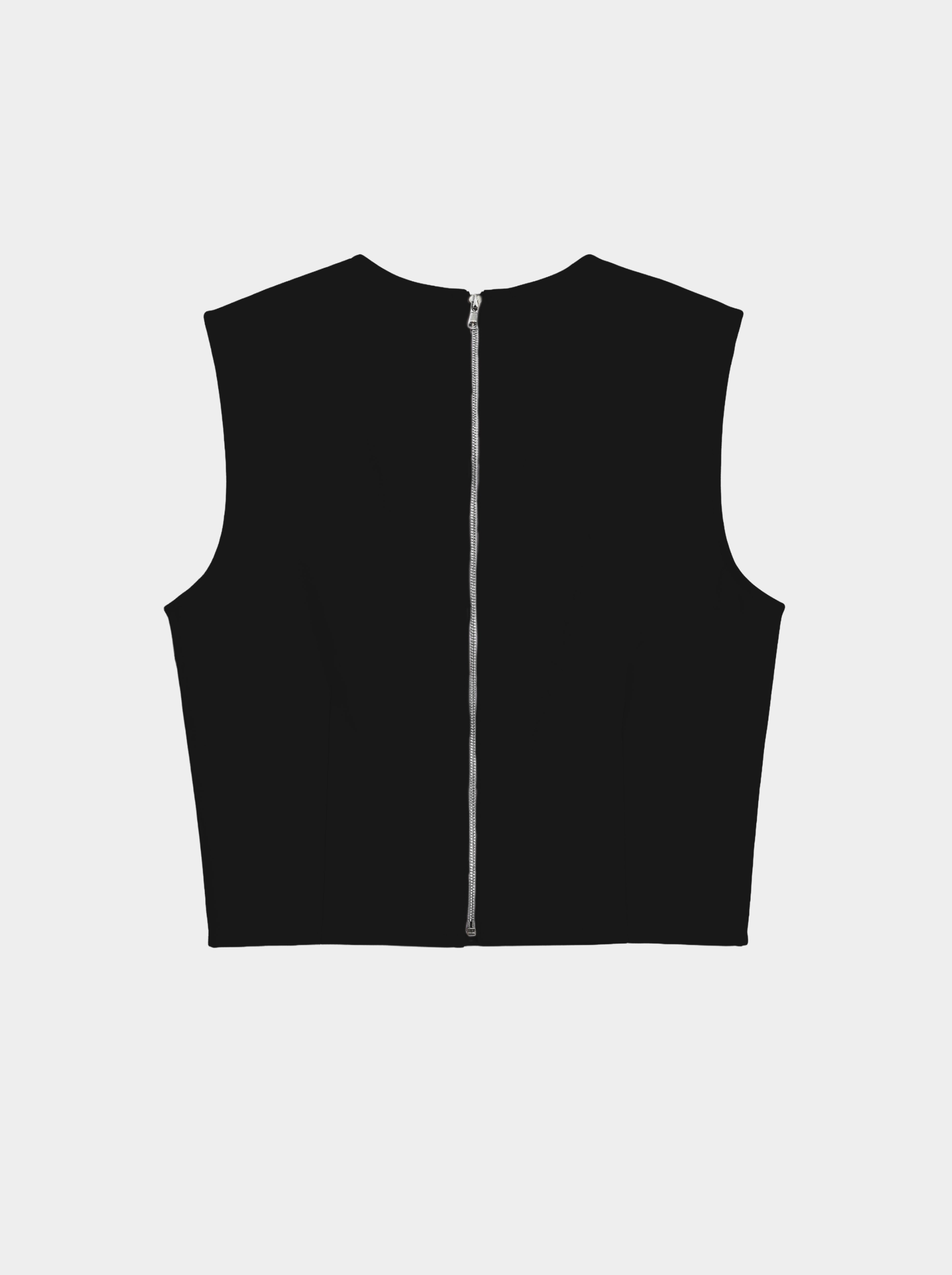 BODICE TOP / ORGANIC SUMMER WOOL/ BLACK