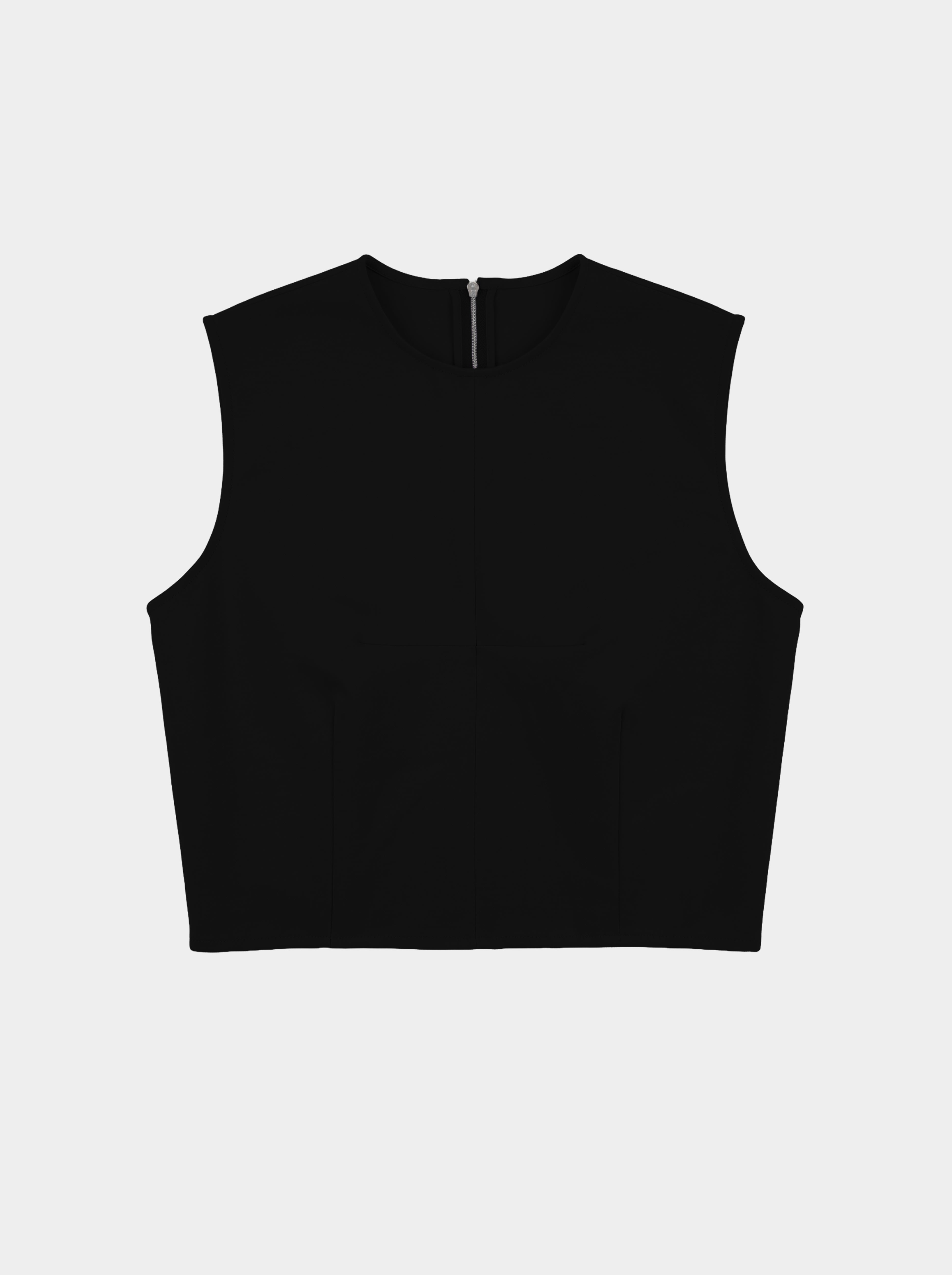 BODICE TOP / ORGANIC SUMMER WOOL/ BLACK