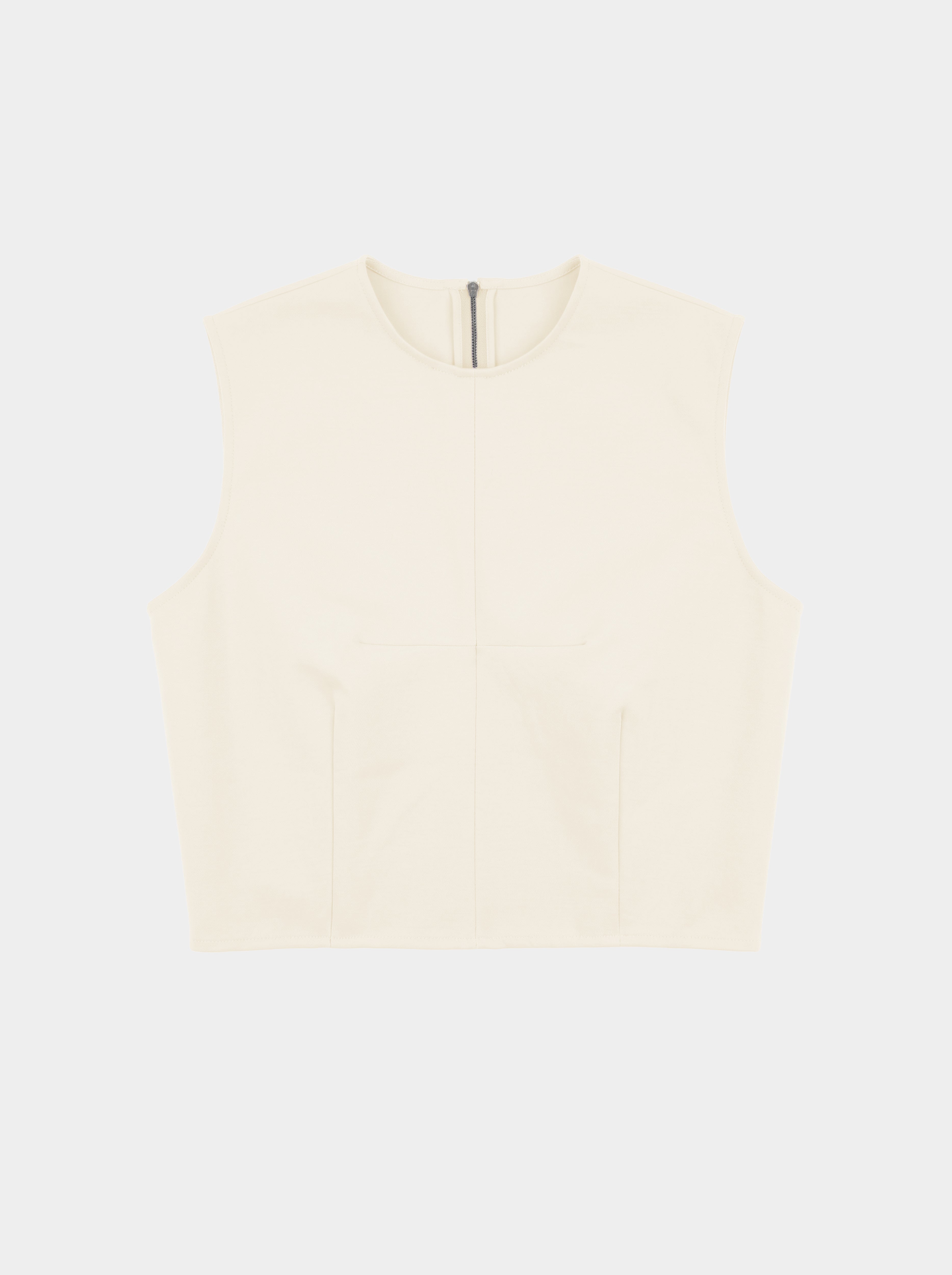 creme color Wool bodice top front view
