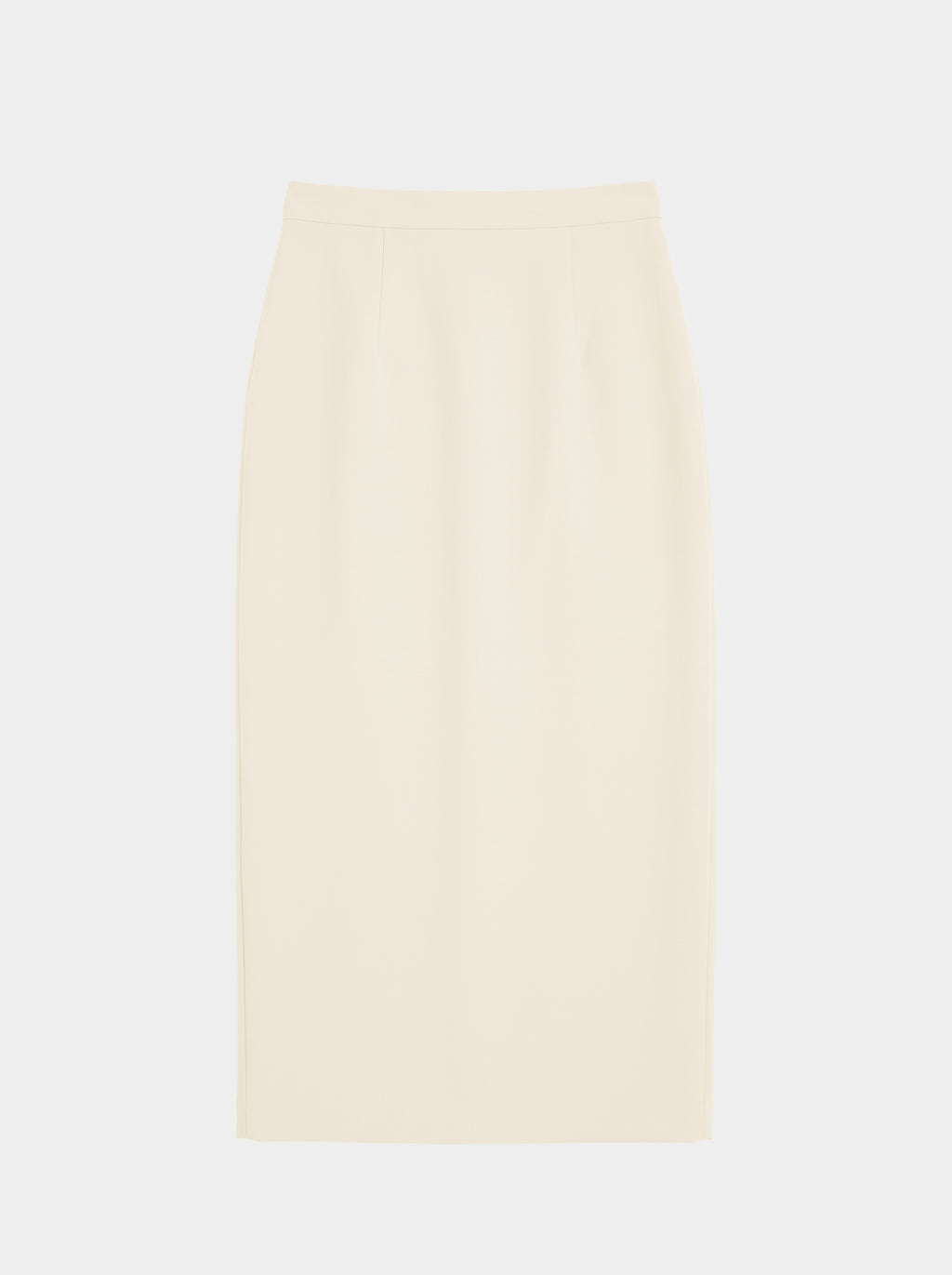 Flat image of creme wool skirt on white background