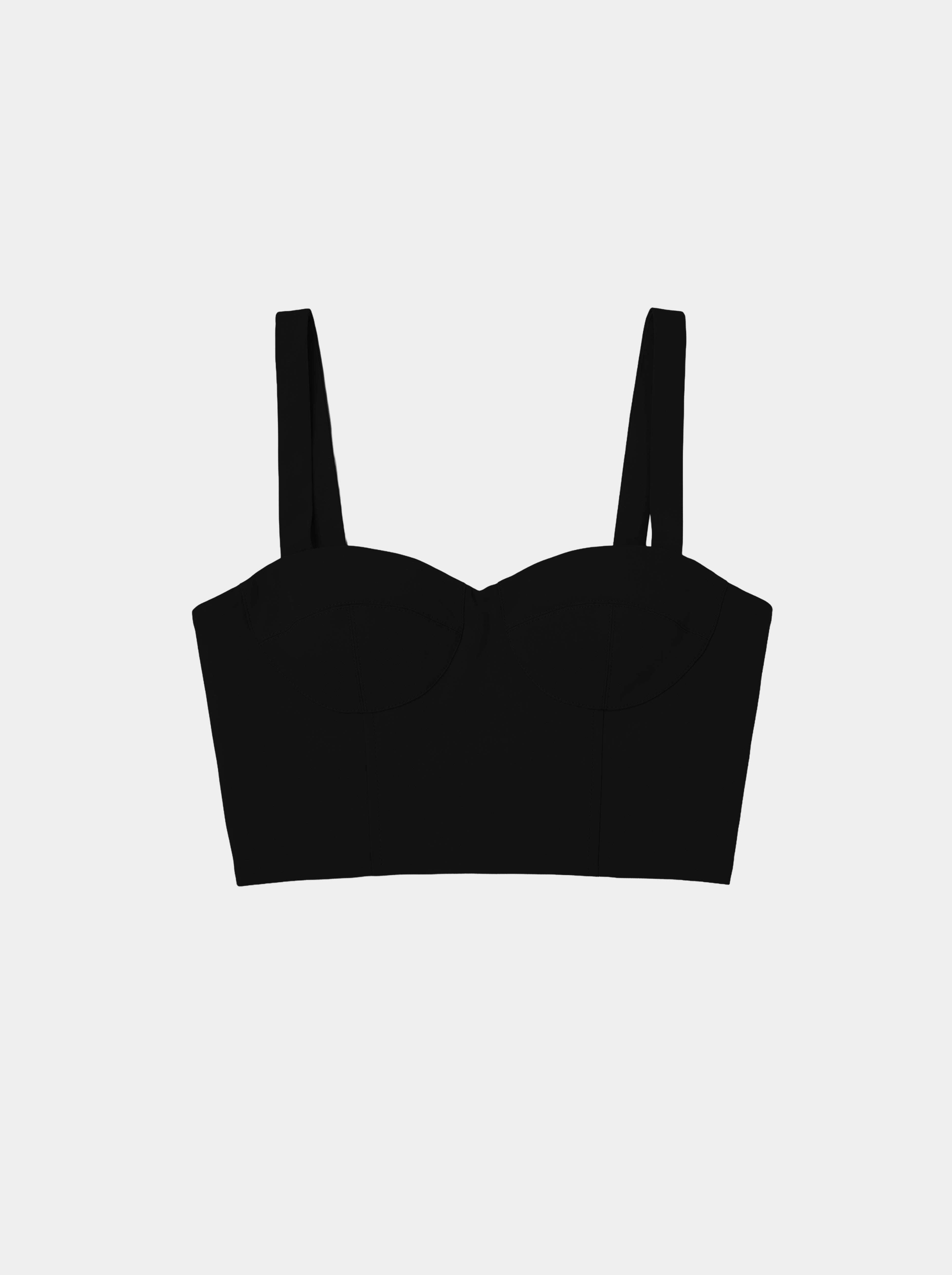 Black Wool corset top  front view