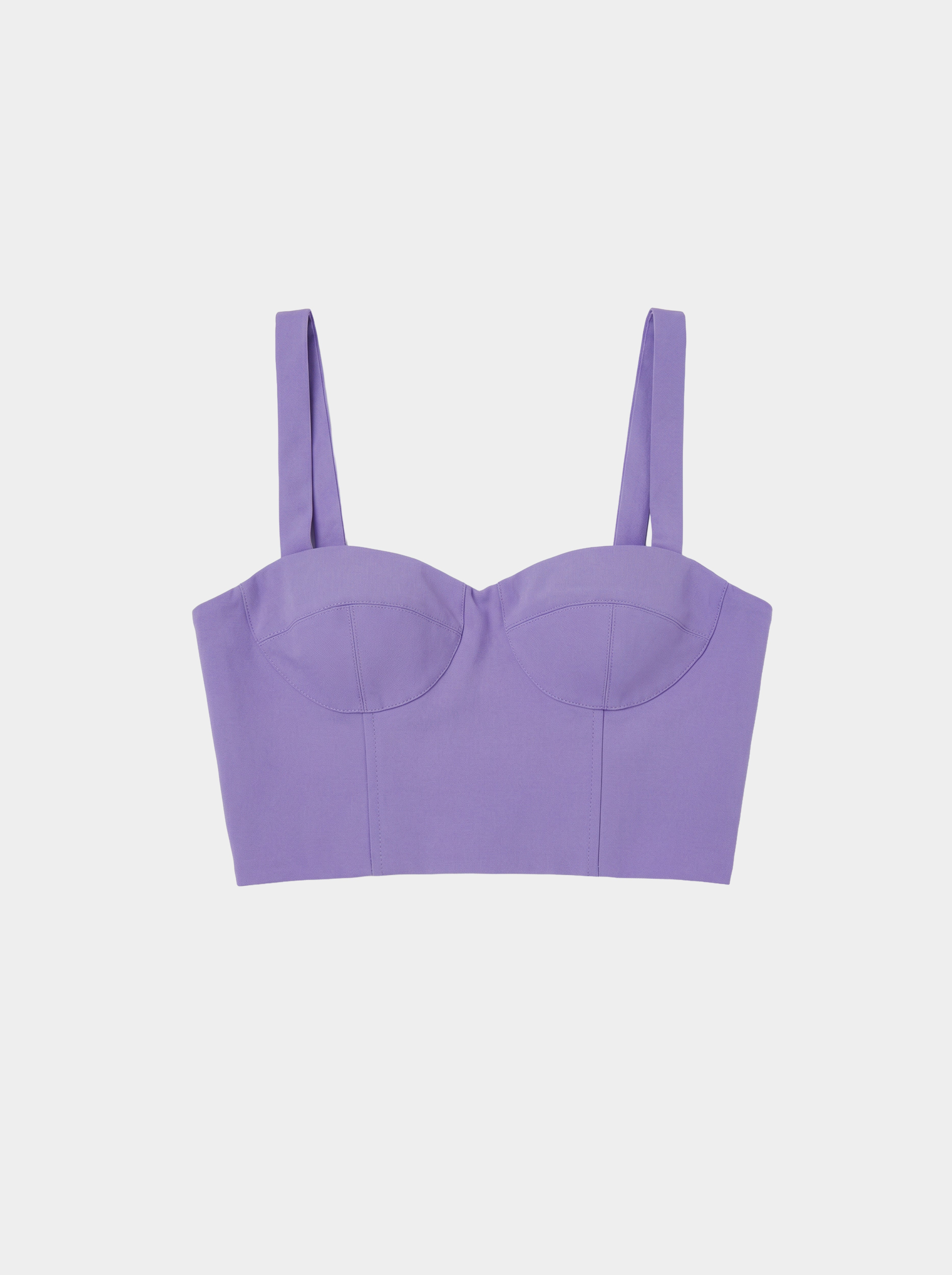 Lilac color Wool corset top front view