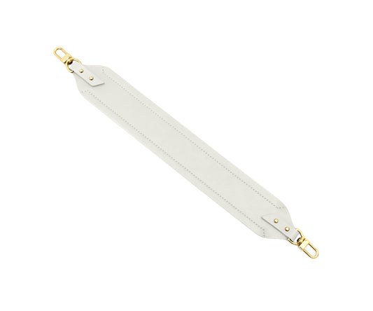 Novae Res Short Handbag Strap in White Leather with Gold Hardware
