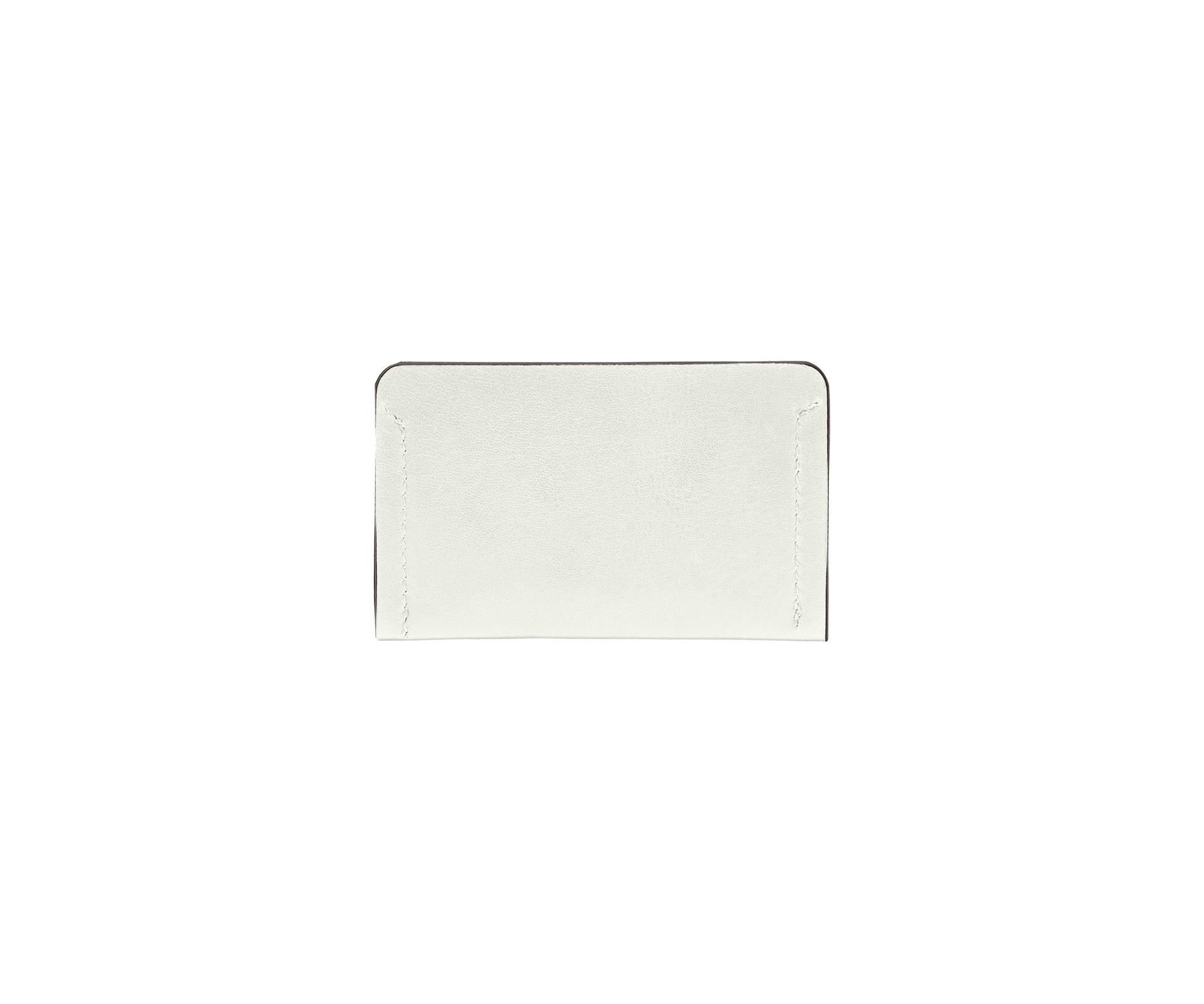 Novae Res Card Wallet in White Leather Back View