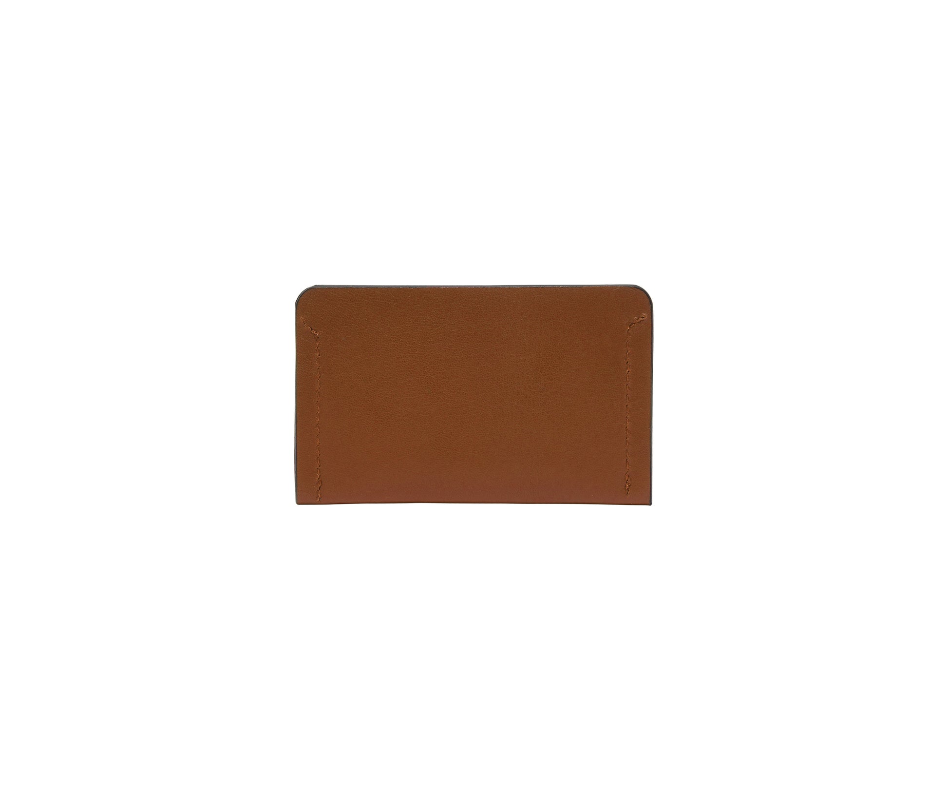 Novae Res Card Wallet in Brown Leather Back View