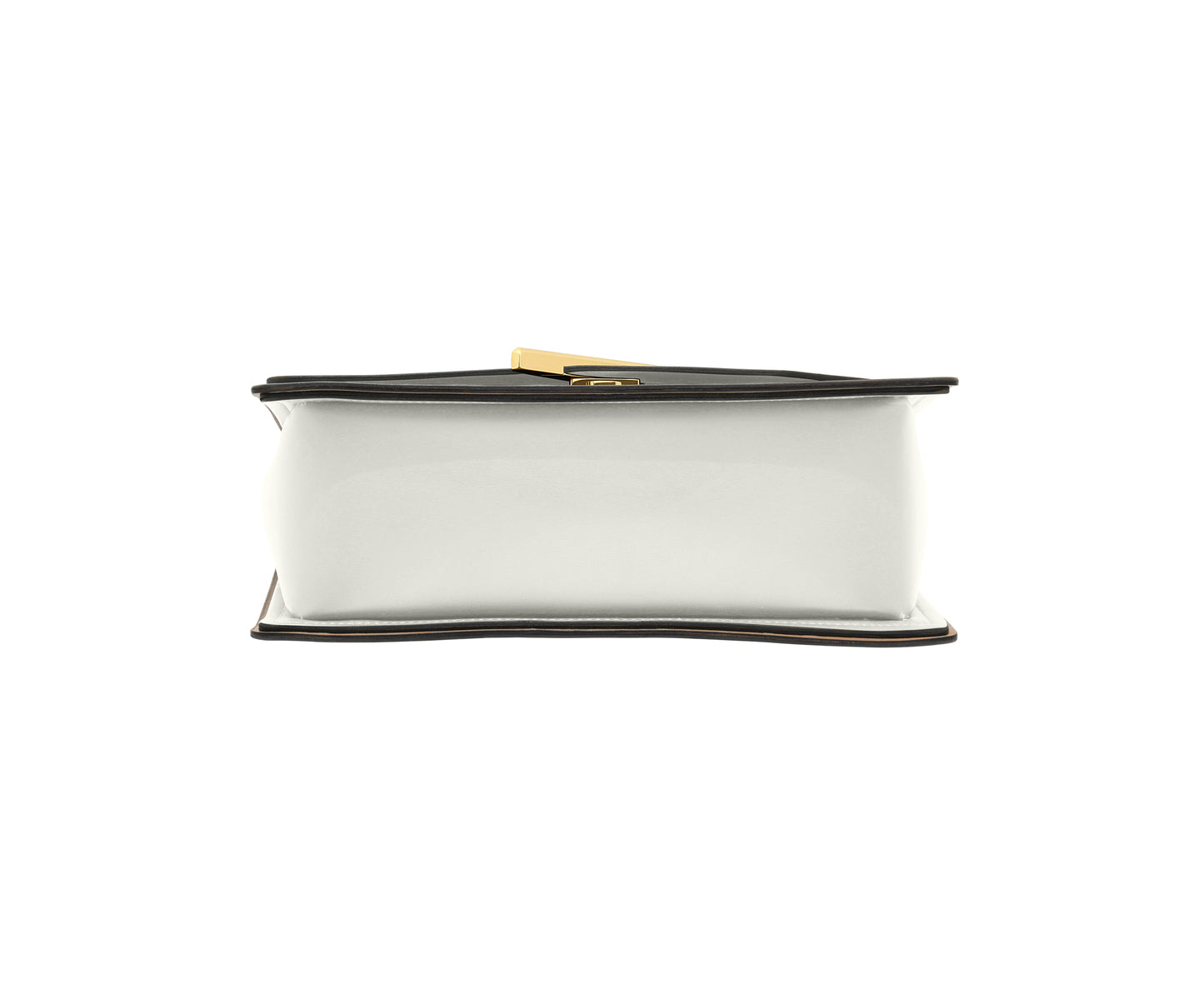 Novae Res Jemison Major Leather Handbag made with White Leather and Gold Hardware with Chain Strap Bottom View