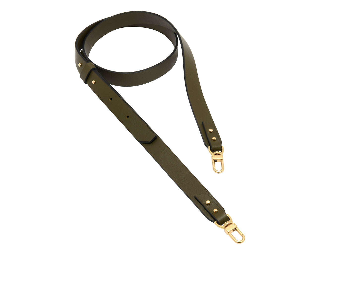 Novae Res Crossbody Handbag Strap in Green Leather with Gold Hardware